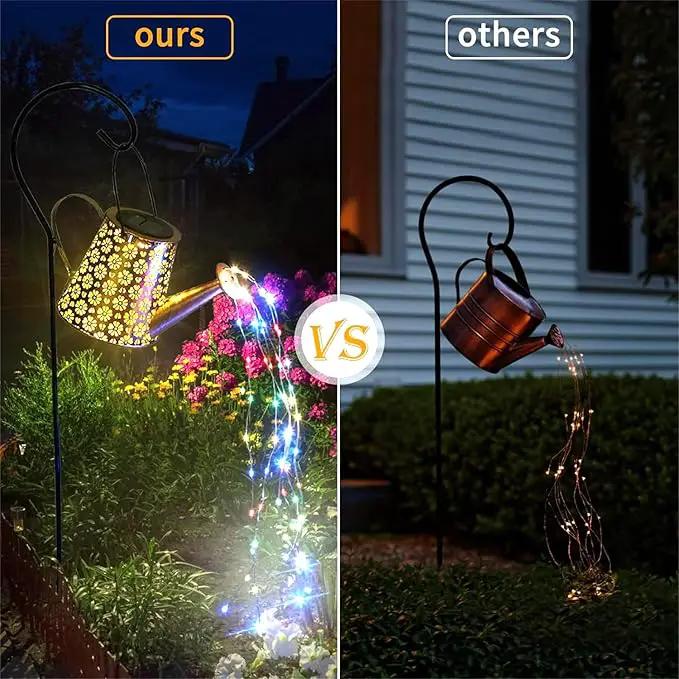 2 Pack Solar Watering Can Lights with Shepherd Hook, 8 Multi-Color Changing Modes, IP65 Waterproof, 60pcs String Lights for Outdoor Garden Pathway Lawn Patio Deck Walkway Courtyard by GreenHaven Gardens
