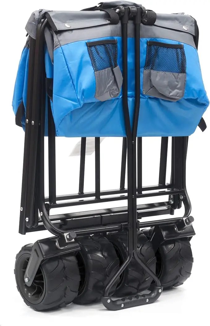 Creative Outdoor Push Pull Hauler Wagon for Kids, 200lbs Weight Capacity, All-Terrain Collapsible and Portable Folding Cart, Beach, Park, Garden, Camping & Tailgate by GreenHaven Gardens