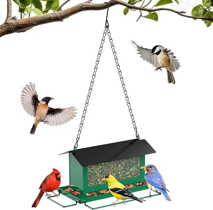 Bird Feeder for Outdoor Hanging, Large Squirrel Proof Birdfeeders w/ 14 Feeding Ports - Heavy Duty Metal Bird Feeders for Outside Hanging, 4 Lb Large Capacity Birdfeeder to Attracting Birds by GreenHaven Gardens