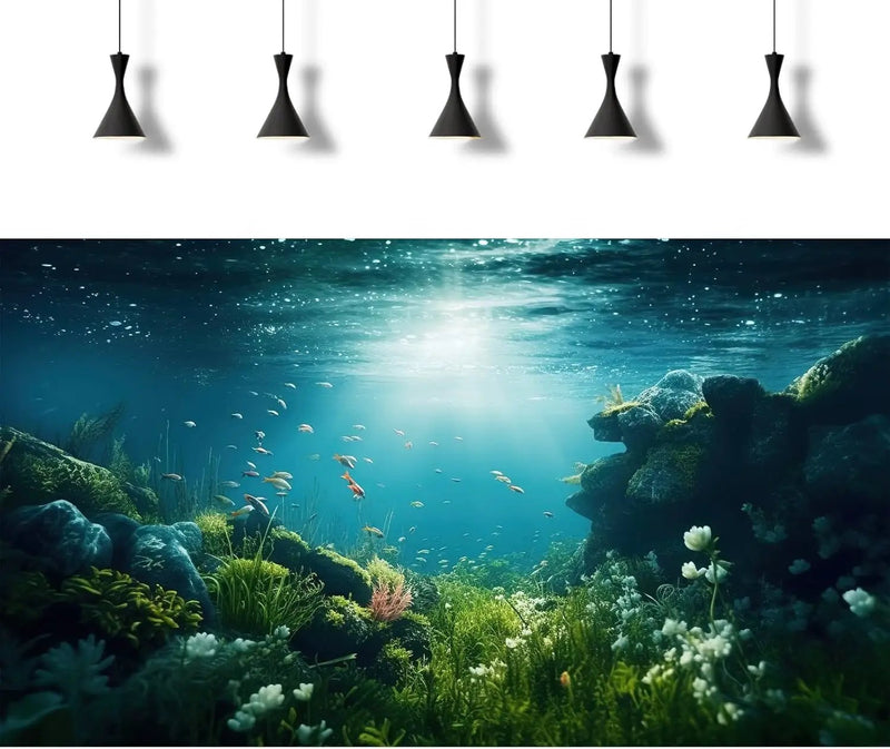 Underwater Aquarium Background Under The Sea Fish Tank Background Ocean Floor Green Aquatic Plants Aquarium Backgrounds Deep Sea Sunray Tropical Fish Aquarium Tank Backgrounds 72x16in by GreenHaven Gardens