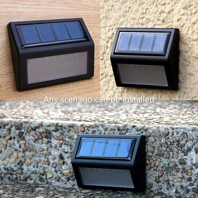Solar Lights Outdoor, Waterproof Solar Powered Deck Step Lights for Patio Garden Backyard Garage Driveway Pathway Outside Wall Lighting (Cool White/2 Pack) by GreenHaven Gardens