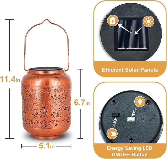 Hummingbird Solar Lanterns Outdoor Hanging Waterproof Hummingbird Garden Decor Christmas Gifts for Women Mom Grandma Metal Solar Lights Decoration Outside for Yard, Patio,Pathway Landscape by GreenHaven Gardens