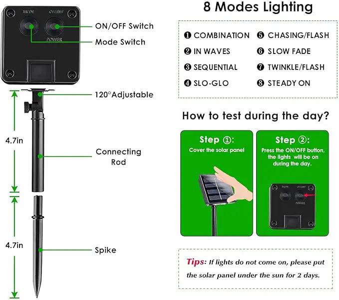 2 Pack 200 LED Solar Christmas Lights Outdoor Waterproof, Solar String Lights for Outside, Solar Outdoor String Light with 8 Lighting Modes for Xmas Tree Wedding Party Yard Decorations (Red and Green) by GreenHaven Gardens