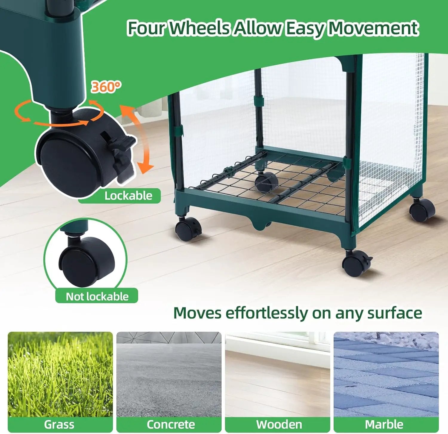 Ohuhu Mini Greenhouse for Indoor Outdoor, Small Plastic Plant Green House with Locking Wheels Portable Greenhouses with Durable Cover for Seedling,Ideal Gardening Gifts for Women Men White by GreenHaven Gardens