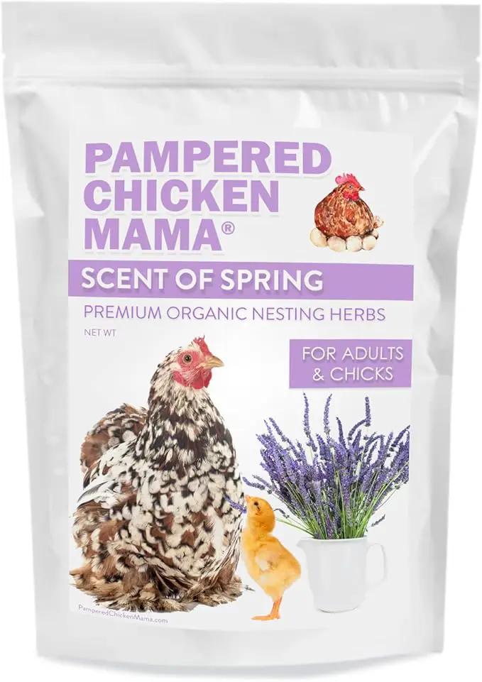 Pampered Chicken Mama Floral Nesting Herbs for Chickens (16 Ounces/1 Pound) | Relaxation Blend for Chick Brooder Box, Chicken Coop Bedding | Scent of Spring by GreenHaven Gardens