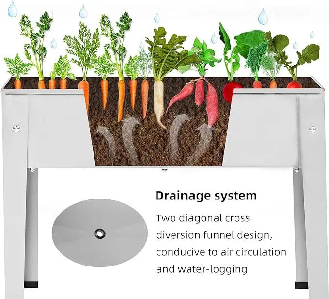 Metal Raised Garden Bed,Raised Planter Box with Legs,Herbs and Vegetables Planter Suitable for Outdoor Patio Deck and Porch (Mini Gray) by GreenHaven Gardens