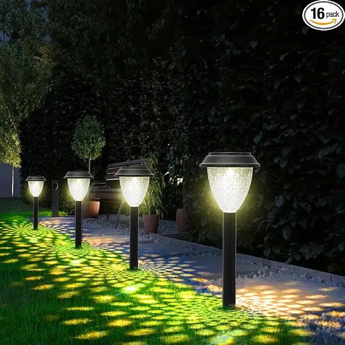 GOODFOEVER Solar Pathway Lights Outdoor, 16 Pack Solar Powered Garden Lights Waterproof, Auto On/Off Solar Yard Light for Lawn Patio Walkway Driveway Decor Landscape Lighting by GreenHaven Gardens