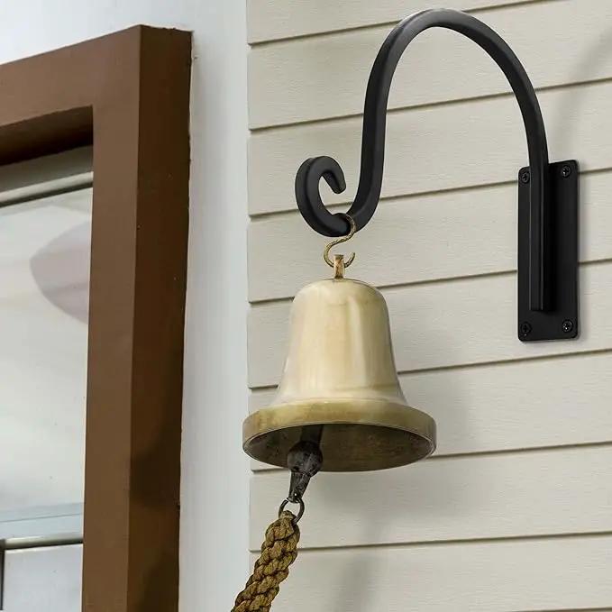 Heavy Duty Plant Hanger Bracket (8"/Black) Outdoor Hand-Forged Hanging Plant Bracket Durable and Stable Bird Feeder Hanger by GreenHaven Gardens