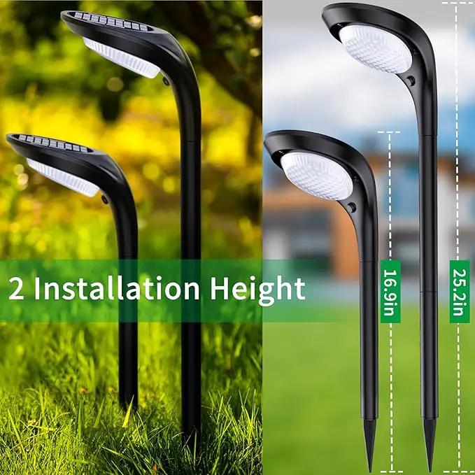 JSOT Solar Pathway Lights- 4 Pack Solar Outdoor Lights Waterproof Landscape Lighting Outdoor for Outside Garden Yard Backyard Driveway Walkway, Cool Light & Warm Light by GreenHaven Gardens