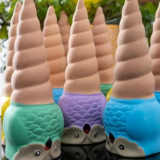 4 Pack Plant Watering Devices, Animal Shape Terracotta Watering Spikes, Vacation Self Watering Planter Insert, Automatic Plant Waterer for Indoor Outdoor Plants (Owl-Grey Eye) by GreenHaven Gardens