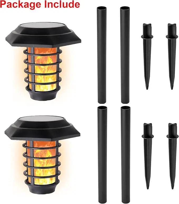 2Pack Solar Flame Lights Outdoor Solar Torch Lights Flickering Flame Solar Powered Auto On/Off Waterproof Security Path Lights for Walkway Garden Yard (66 LED) by GreenHaven Gardens