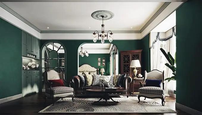Dimoon 78.7''x17.7'' Dark Green Peel and Stick Wallpaper Contact Paper Modern Self Adhesive Wall Paper Removable Renter Friendly Textured Solid Color Cabinet Vinyl Roll (78.7''x17.7'',Emerald Dark) by GreenHaven Gardens