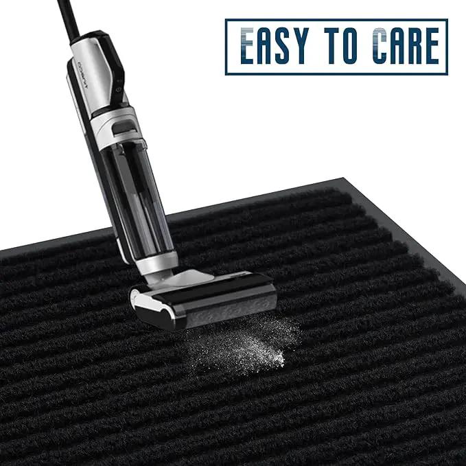Rubber Door Mat About W3' ×L16' Heavy Duty Large Outdoor Indoor Mat Durable Entrance Doormat Waterproof Rubber Back Rugs for Home Entryway Patio Porch Office Business Areas (Jet Black) by GreenHaven Gardens