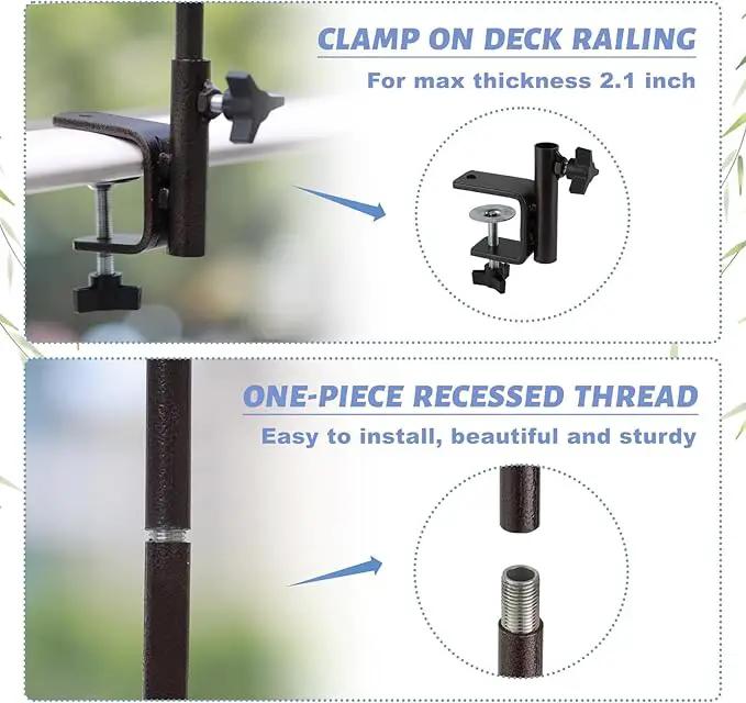 Deck Bird Feeding Station | Premium Multi Feeder Hanging Kit with Bird Bath & Sock Feeder | Attracts Wild Birds, Planter Hanger Hook for Outdoor Deck, Patio, Garden by GreenHaven Gardens