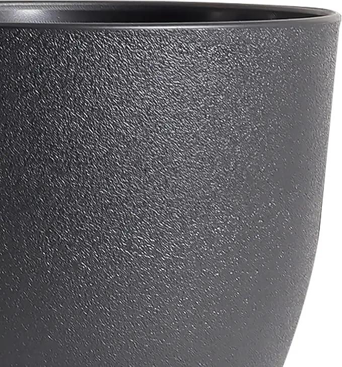 10/9/8 inch Medium Plant Pots, 3 Pack Modern Decorative Plastic Planters with Drainage Holes and Saucers, Flower Pots for Indoor Outdoor Plants, Black by GreenHaven Gardens