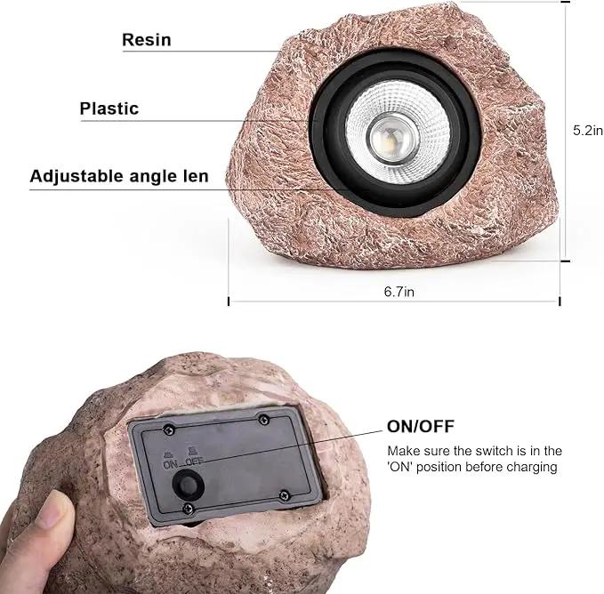 Solar Rock Lights, 4 Pack Solar Powered Waterproof LED Spotlights Decorative for Outdoor Garden, Pathway, Walkway, Yard, Landscape, Patio (Cool White) by GreenHaven Gardens