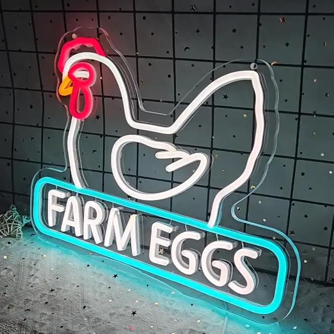 Chicken Coop Neon Sign Chicken Cluck Led Light Up Sign Farm Chicken Coop Farmhouse Kicthen Garden Decor Chicken Coop Sign Birthday Gifts for Family USB Powered Neon Sign,Size15.7*11inch(JWD025) by GreenHaven Gardens