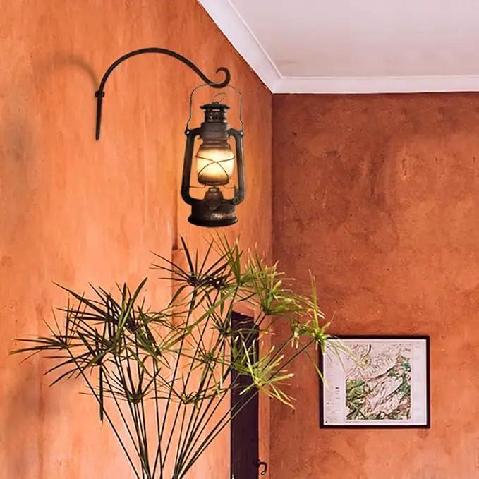 Hanging Plant Brackets Outdoor: 12-Inch Hanging Plant Hangers Wall Hooks - Wall Mount Brackets for Bird Feeder Flower Baskets Black by GreenHaven Gardens