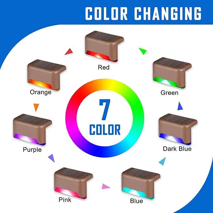 GIGALUMI 16 Pack Color Changing Solar Deck Lights Outdoor Waterproof for Outdoor Stair, Step, Fence, Patio and Yard. by GreenHaven Gardens