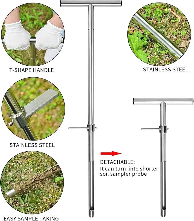 Soil Sample Probe, 36 Inch Soil Probe Rod, Ground Probe Rod, My Soil Test Kit, Stainless Steel Soil Sampler Tool for Soil Sampling, Gardening by GreenHaven Gardens