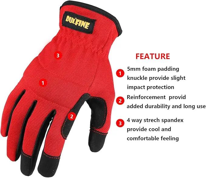 DULFINE High Performance Work Gloves For Men(12 Pairs Pack), High Dexterity Touch Screen For Multipurpose,Excellent Grip (Large) by GreenHaven Gardens