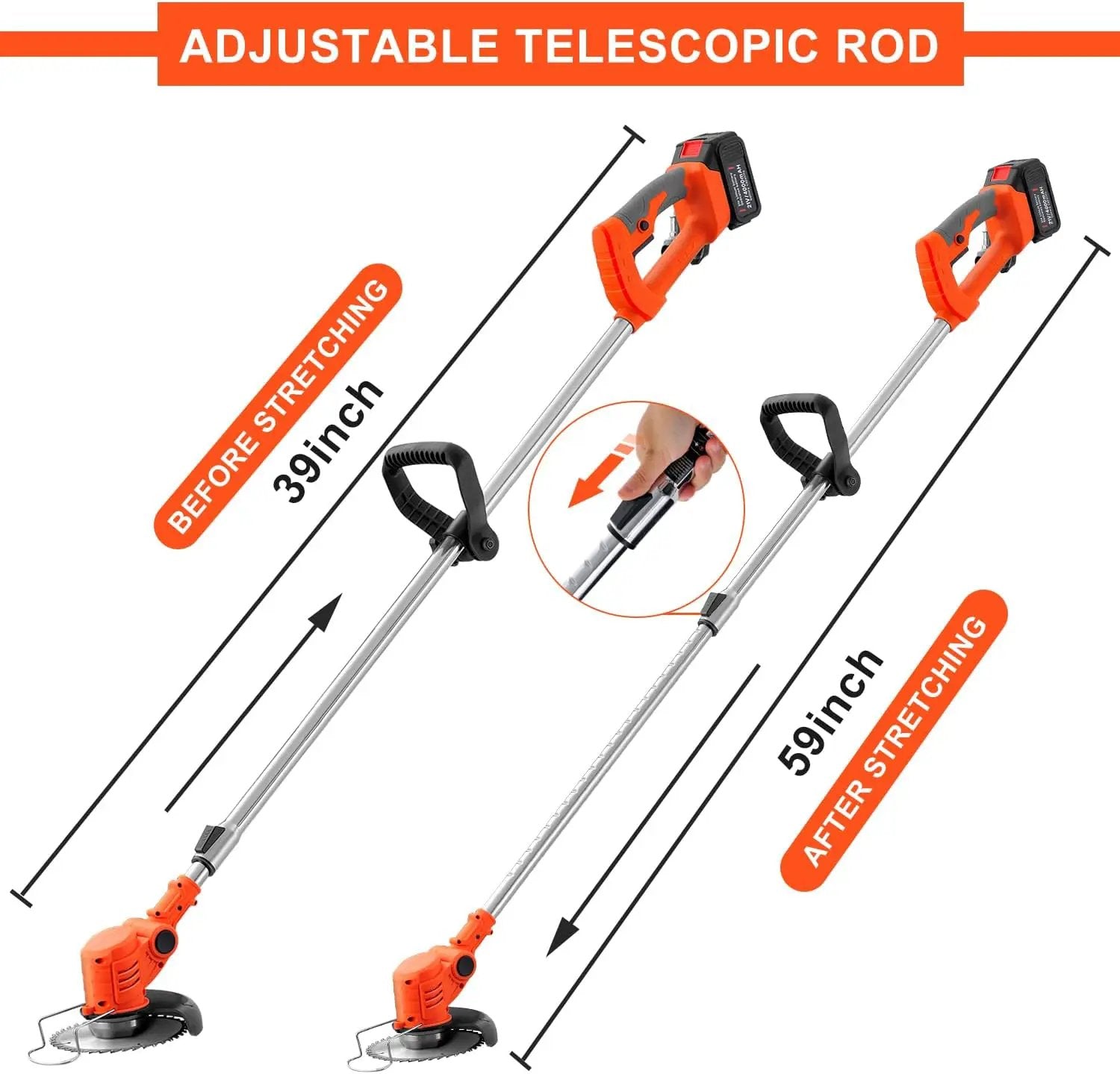 MAXMAN Weed Wacker, Weed Eater Battery Powered, Cordless Brush Cutter with 2Pcs 21V 4000mAh Batteries and 10Pcs Metal Blades, Lightweight Electric Grass Cutter Weed Trimmer for Yard Trimming & Edging by GreenHaven Gardens