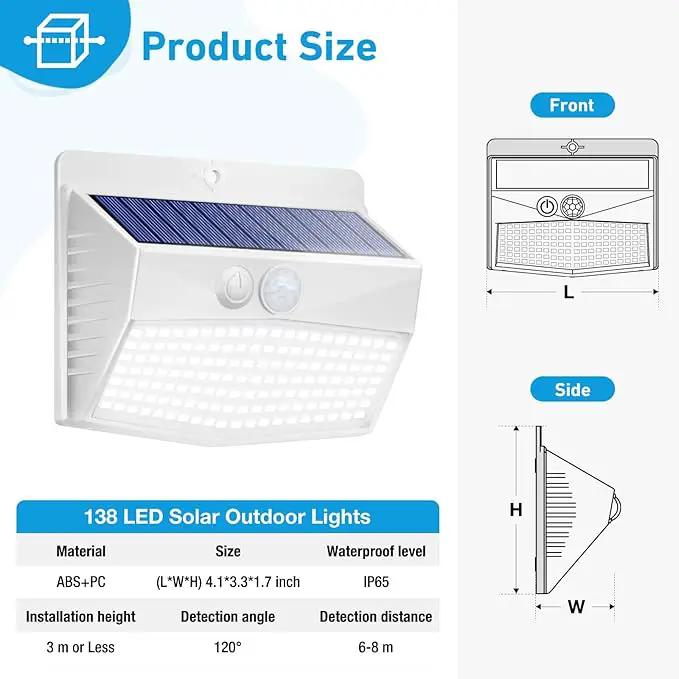 [2 Packs] Solar Lights Outdoor Motion Sensor, Solar Security Lights with 3 Lighting Modes Solar Wall Lights Waterproof Solar Powered Lights for Garden Fence Yard Deck, White by GreenHaven Gardens