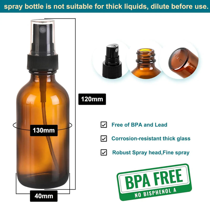Amber Glass Small Spray Bottle 2 oz 48 Packs,Fine Mist Sprayer Small Clear Bottles,Refillable Containers mini spray bottles for Cleaning Solutions and Skin Care (Amber 48pcs) by GreenHaven Gardens