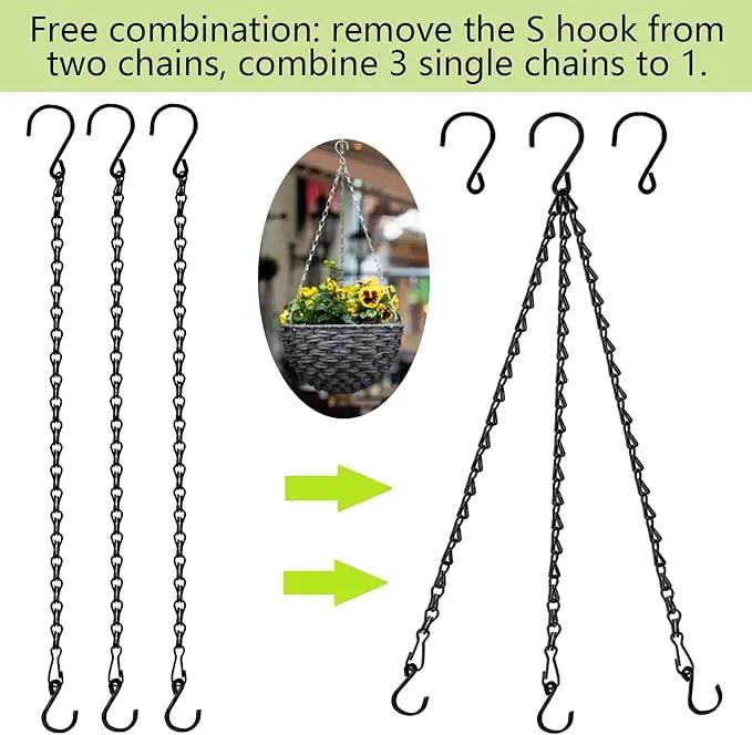 RIFNY Hanging Chain with Hooks, 10 Pieces 20 Inch Black Chain for Hanging Bird Feeders Planters Baskets Billboards Lanterns Wind Chimes Ornaments Outdoor/Indoor Use（20 inch 10pcs by GreenHaven Gardens