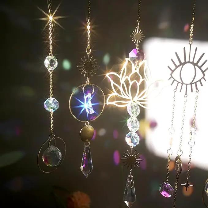 ilclviz Suncatcher Crystal Hanging Sun Catcher Prism with Chain Pendant Ornament Crystal Balls for Window by GreenHaven Gardens