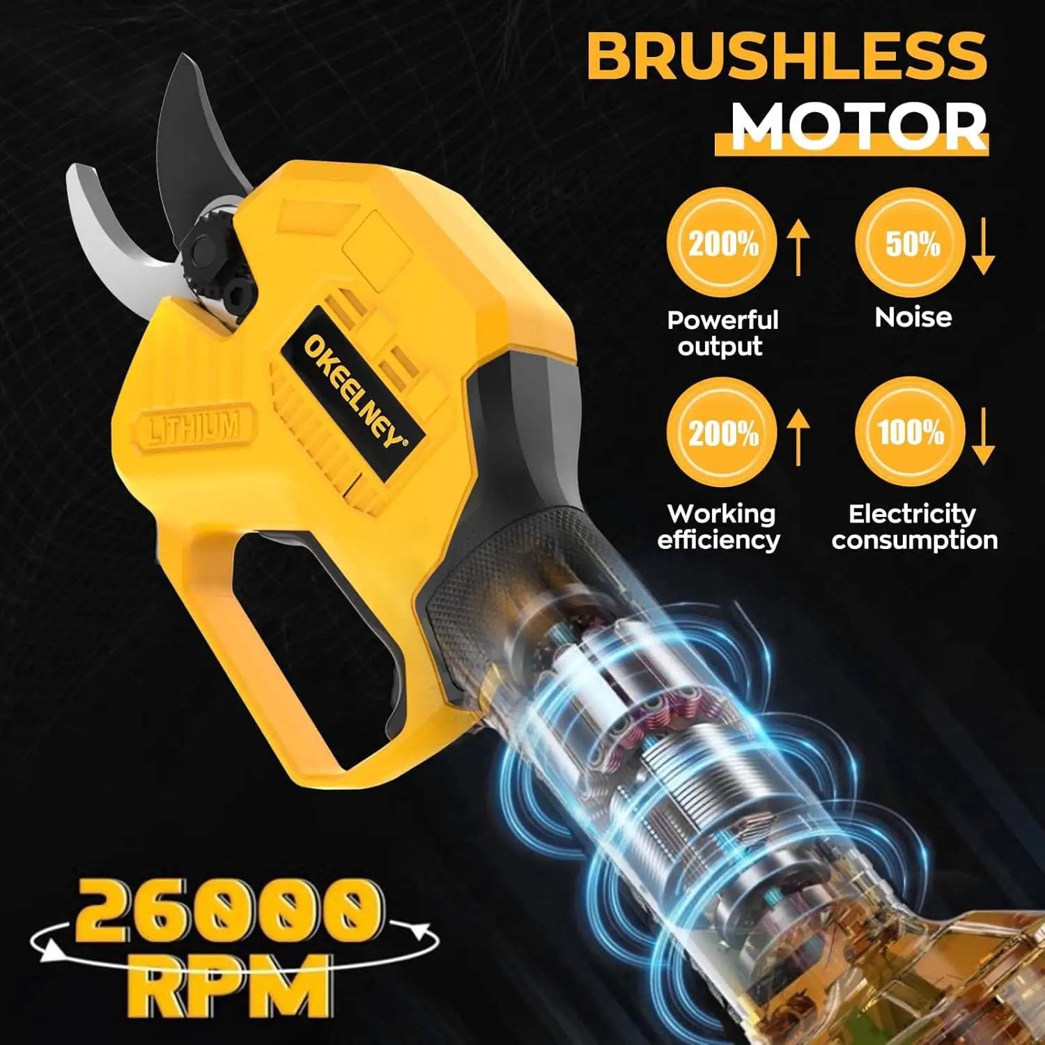Electric Pruning Shears for DeWalt 20V Max Battery, Brushless Cordless Branch Cutter Pruner with 1.5 inch Cut Capacity for Tree trimming, Shrubs, Gardening (Tool Only) by GreenHaven Gardens