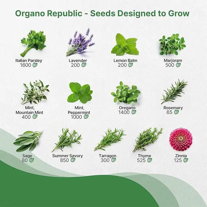 25 Culinary Herbs & Edible Flower Seed Variety Pack for Planting Indoor & Outdoors. 11900+ Non-GMO Heirloom Flower Seeds: Basil, Borage, Echinacea, Lavender, Oregano, Rosemary Seeds & More by GreenHaven Gardens
