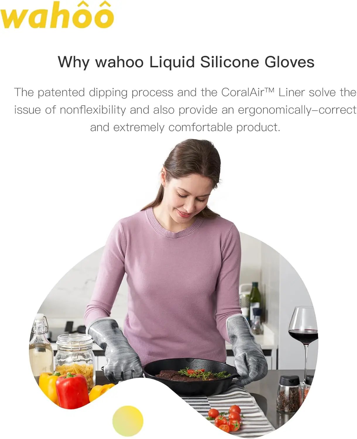 wahoo Liquid Silicone Smoker Oven Gloves, Food-Contact Grade, Heat Resistant Gloves for Cooking, Grilling, Baking, Grey, XL by GreenHaven Gardens