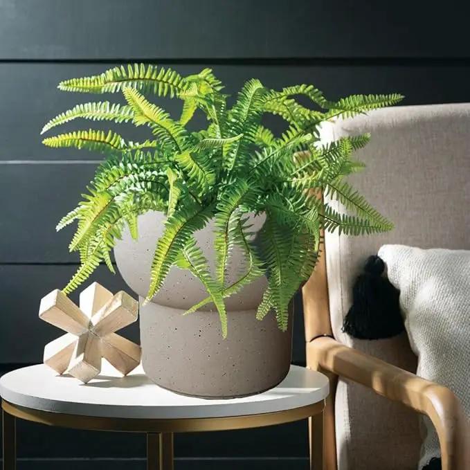12.5" H x 14" Dia Large Concrete Planter-Heavyweight Outdoor Cement Flower Pot with Mushroom-Shaped Design for Patio, Garden, Porch, or Indoor Use-Modern Decorative Plant Container by GreenHaven Gardens