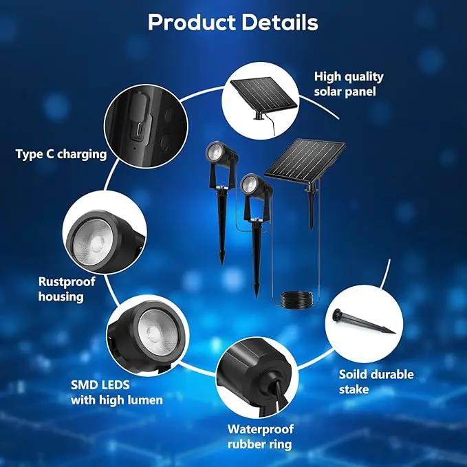 ZYAN Solar Landscape Spotlights Outdoor Waterproof IP65, Bright Solar Powered Garden Yard Spot Lights for Outside Plant, Tree, Pathway, Auto On/Off Wall Lights for Walkway, Patio, Lawn-8 Pack by GreenHaven Gardens