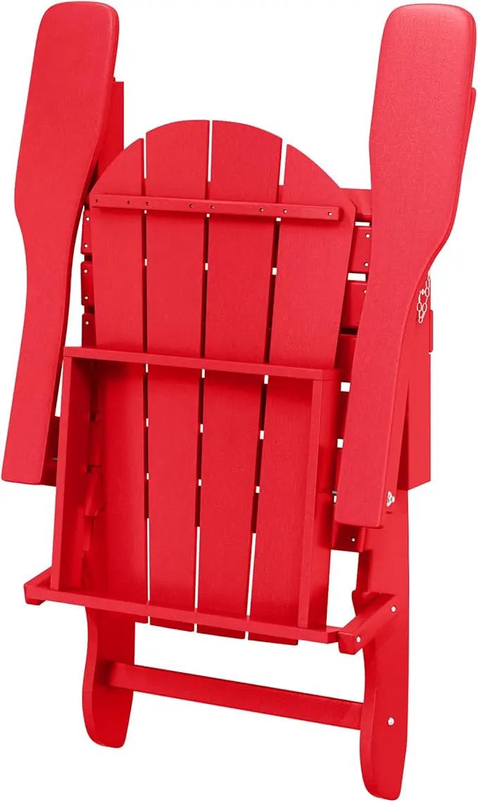 Westin Outdoors Laguna WO Home Outdoor Adirondack Folding Chair Lounger Seat Traditional Retro Home Furniture for Beach, Balcony, Backyard, Lawn, Patio, Pool, Deck, Garden (Red) by GreenHaven Gardens