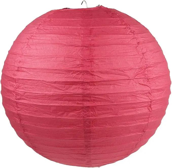 WYZworks - Round Paper Lanterns 10 Pack (Red, 16") - Hanging Paper Lanterns Lamp for Wedding, Birthday, Party and Home Decorations with 8", 10", 12", 14", 16" Option by GreenHaven Gardens