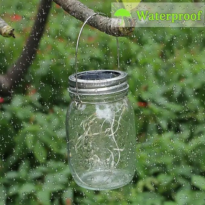 SmilingTown Solar Mason Jar String Light Lids 12 Pack 30 LED Fairy Firefly Inserts Lighting with 12 Hangers Waterproof for Outdoor Tree Patio Lawn Garden Decor, No Jars (Cool White) by GreenHaven Gardens