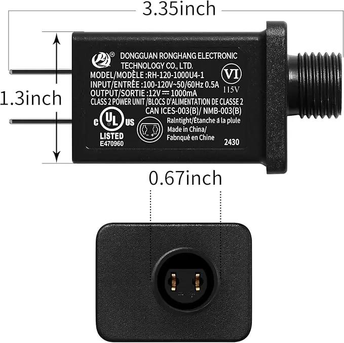 Replacement Yard Inflatable Adapter Power Supply Adaptor - 12V 1.0A 1Pcs - Inflatable Plug Replacement Class 2 Power Supply - for Halloween Yard Blow Up Decorations by GreenHaven Gardens