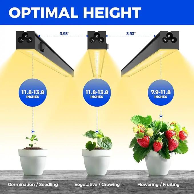 Barrina Grow Lights for Indoor Plants, Full Spectrum Sunlight, Black Cover LED Grow Light Bulbs, T5 Grow Light Strip, 1ft Plant Light for Indoor Plants Growing, 3 Mounting Modes, Yellow, 4 Packs by GreenHaven Gardens