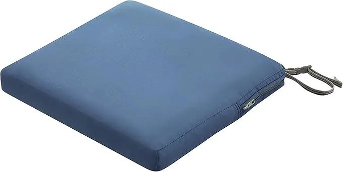Classic Accessories Ravenna Water-Resistant 17 x 15 x 2 Inch Patio Seat Cushion, Empire Blue, Chair Seat Cushion by GreenHaven Gardens