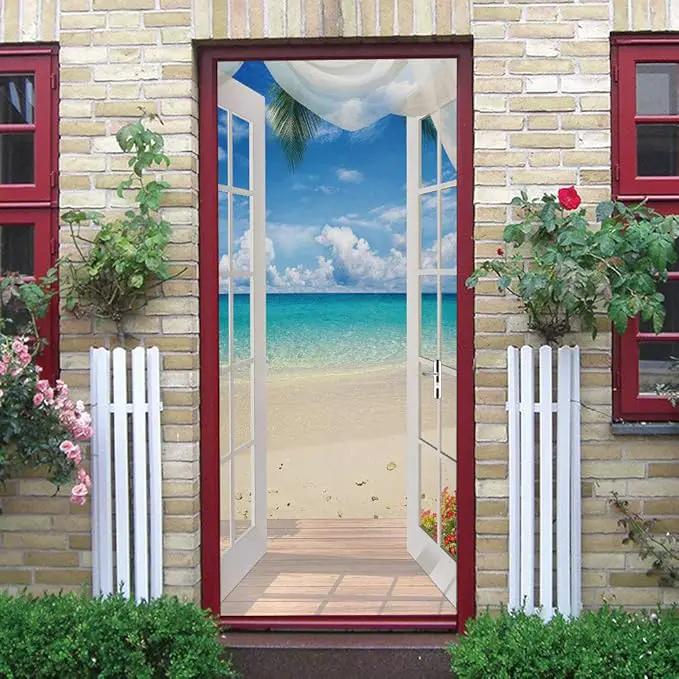 3D Door Stickers Murals - Landscape - Door Wallpaper Self-Adhesive - Removable PVC Waterproof - Matt Finish - 37.4" x 78.7" by GreenHaven Gardens