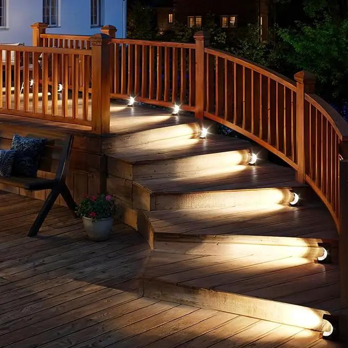 JSOT Solar Stair Lights Outdoor - 10 Pack Waterproof Step Lights Outside Cool White Light Deck Lighting for Patio Decor Yard Garden Stairs by GreenHaven Gardens