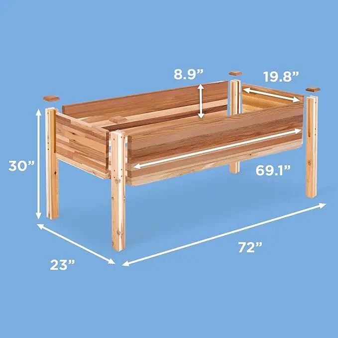 Jumbl, Cedar Raised Garden Bed, Elevated Wood Planter for Growing Fresh Herbs, Vegetables, Flowers, Succulents - 72x23x30” by GreenHaven Gardens