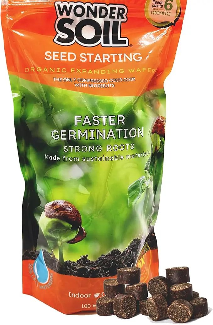 WONDER SOIL | 100 Organic Seed Starter Pellets | Ready to Plant Seed Starting Soil Loaded with Pre-Mixed Nutrients | Fast Germination | Indoor or Outdoor | 100 Count by GreenHaven Gardens