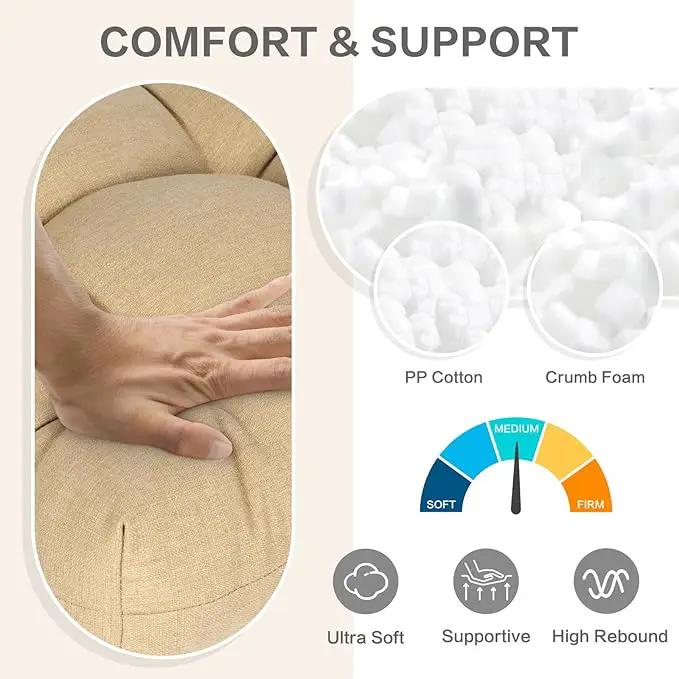 Aoodor 19" x 19" x 5" Tufted Outdoor Chair Cushions, Water Resistant & Fade Resistant Polyester Dining Chair Pads with 2 Straps for Patio Furniture, Set of 4 by GreenHaven Gardens