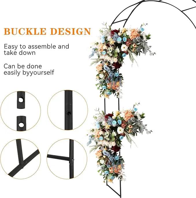 Adorox 7.8ft Garden Arch Trellis for Climbing Plants, Metal Arch Frame, Pumpkin Archway Outdoor Garden Arbors and Arches for Halloween Christmas Birthday Party Baby Shower Decoration(Black) by GreenHaven Gardens