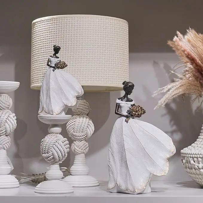 Guichifun Fairy Statue Collection Home Decoration - White Leaf Angel Girls Resin Home Decor for Outside or Inside Rustic Garden Grave Decorations for Cemetery Figurines Gift 5 x 3 x 7.5 Inch by GreenHaven Gardens