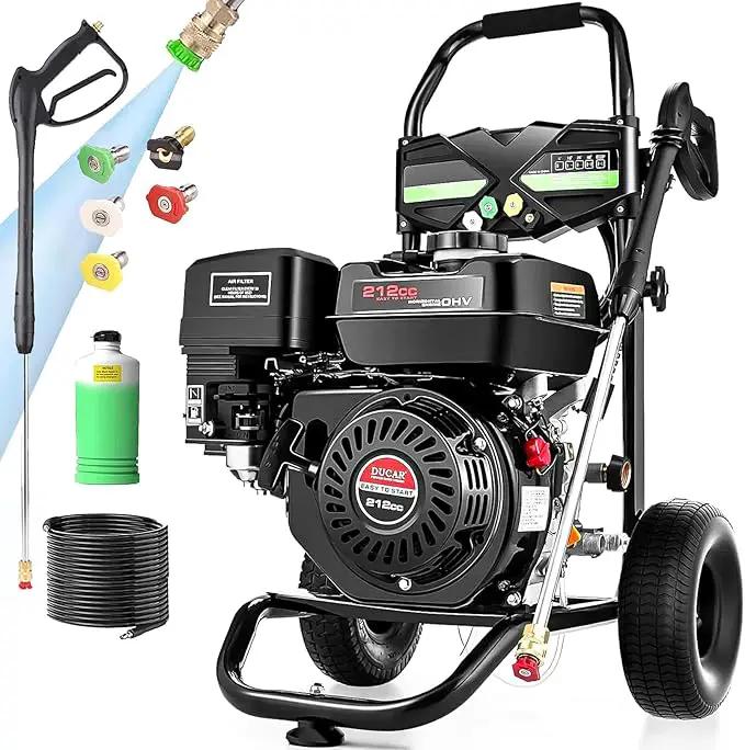 4200 PSI Gas Pressure Washer, 4.0 Max GPM 212CC 7HP Commercial Gas Power Washer, Spray Gun and Wand, 5 Nozzle Set, for Cars/Fences/Driveways/Homes/Patios/Furniture by GreenHaven Gardens
