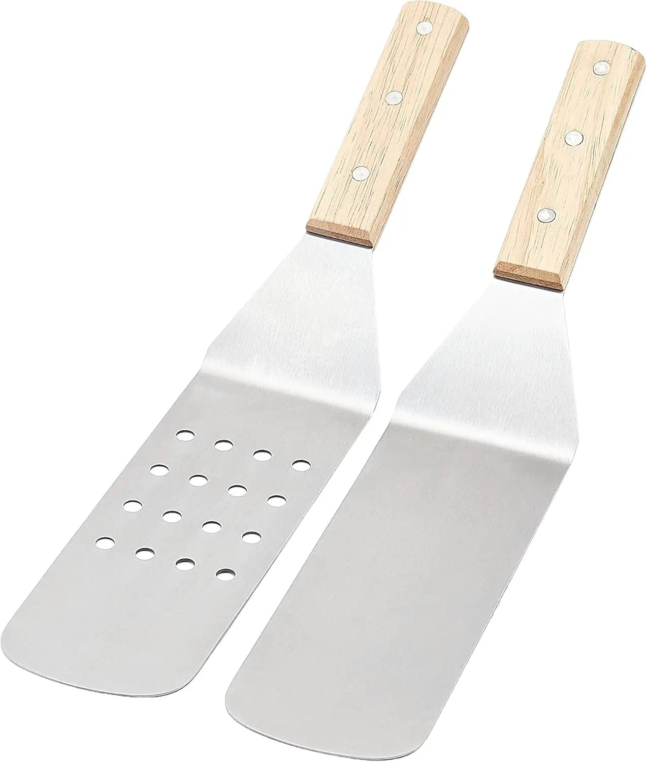 Amazon Basics 4-Piece Stainless Steel Barbecue Flat Griddle Spatula Set, Waterproof, Anti-UV, Durable, Silver by GreenHaven Gardens